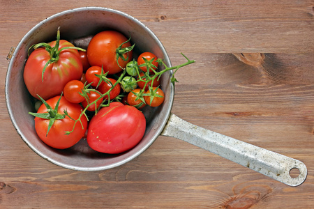 在滤器中成熟新鲜红番茄