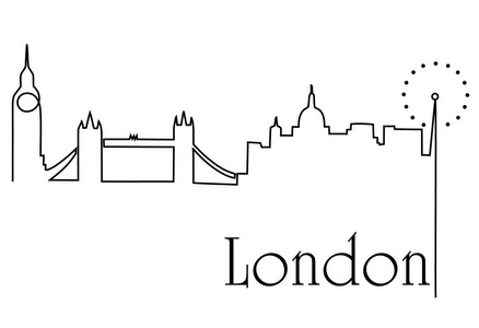 伦敦市一线绘图背景