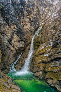 Savica 瀑布在 triglav 国家公园, 斯洛文尼亚