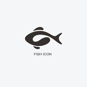 鱼标志模板的设计。海鲜酒家的标志。Illus