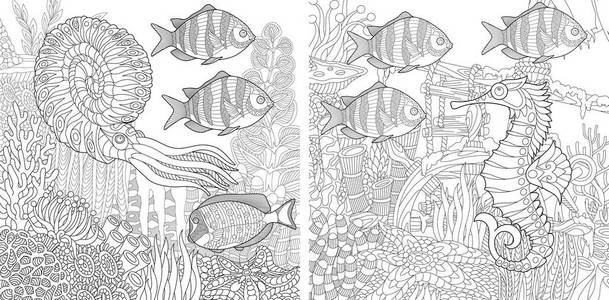 Zentangle 两个水族馆