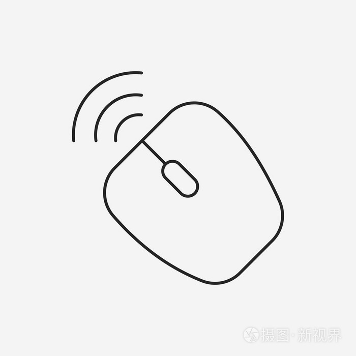 办公无线鼠标线图标