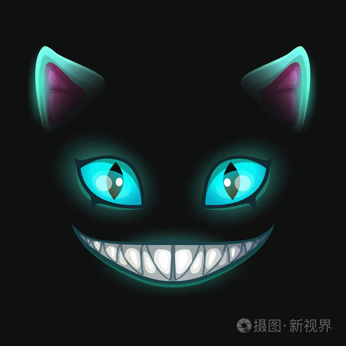 幻想可怕的猫的笑脸