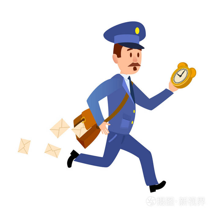 运行邮差赶紧收发邮件.矢量插画-正版商用图片0eoh9g-摄图新视界