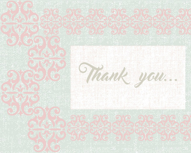 感谢您的卡片或明信片的锦缎装饰物