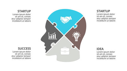 创意矢量图: 摘要人物头脑背景 商业网络数据图表