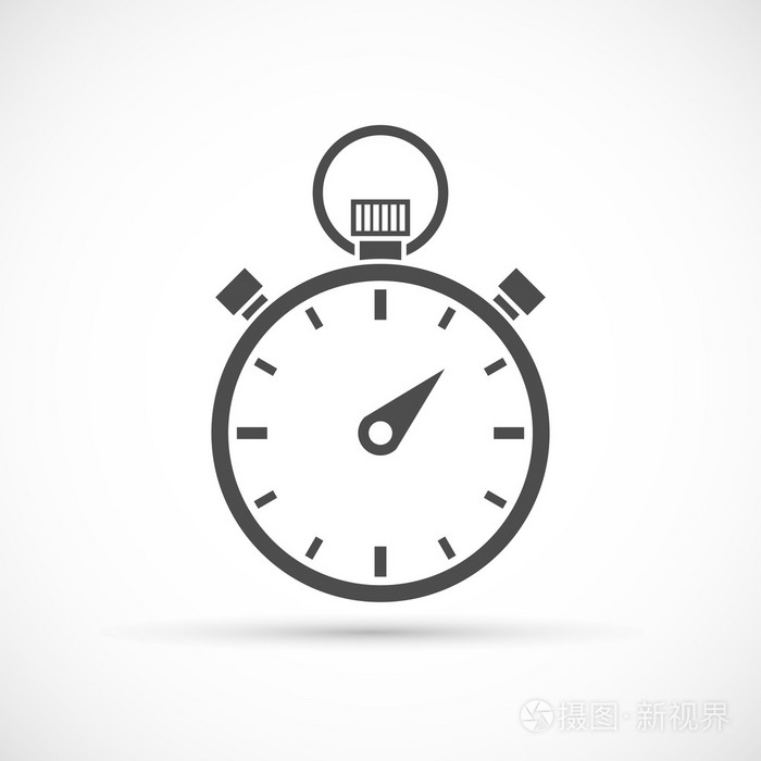 白色衬底上的秒表图标