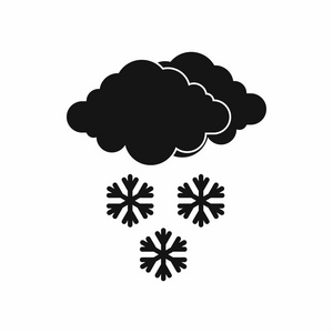 云计算和雪花图标，简单的样式