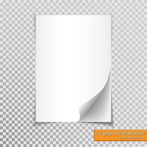 带阴影设计模板的 A4 纸, 矢量