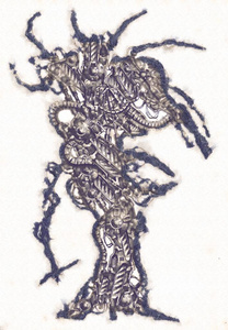 古色古香的机器人艺术插画的肖像