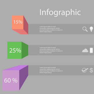 时尚图成就。信息图表工作百分比。结果是有利可图的。矢量