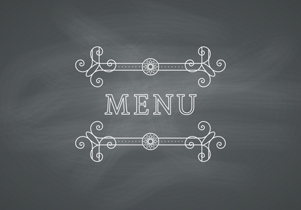餐馆的菜单标题与黑板背景