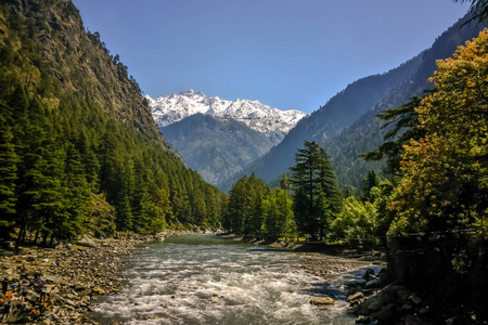 美丽的喜马拉雅山, Kasol, 帕瓦蒂山谷, 喜马偕尔邦, 印度北部