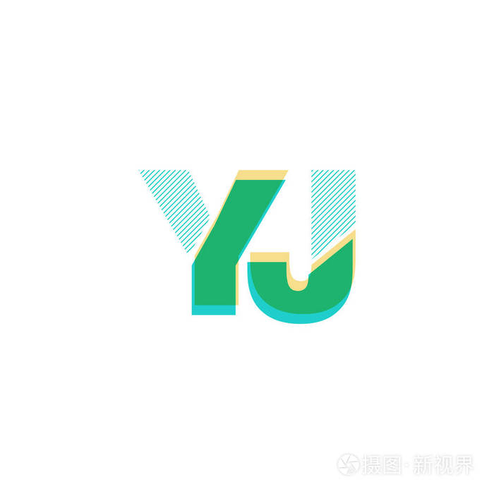yj 字母线标志矢量图示