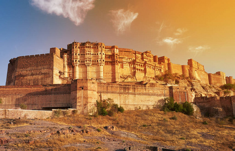 Mehrangarh 堡位于印度焦特布尔