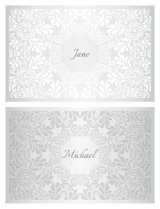 与添加的花卉装饰喜庆婚礼名片图片