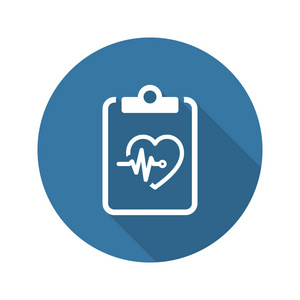 心脏保健计划和医疗服务图标。平面设计。长