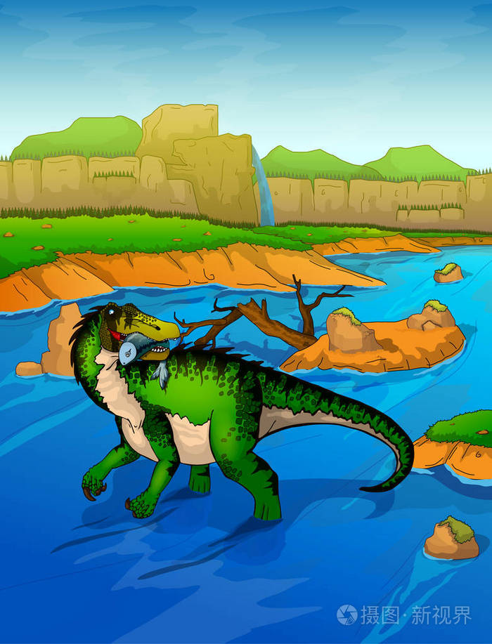 baryonyx 在河背景