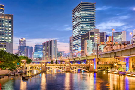 大阪，日本城市景观