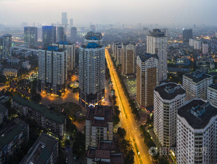 暮光之城地平线鸟瞰图河内城市trungnhanchinh公寓楼