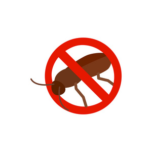 警告标志与蟑螂图标