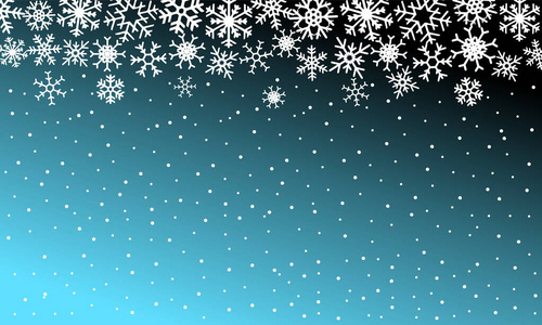 背景与白色的雪花。矢量图形冬季图案