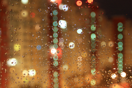 城市灯光下雨天的背景