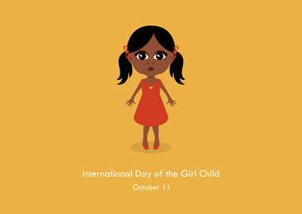 国际日的女童矢量图片