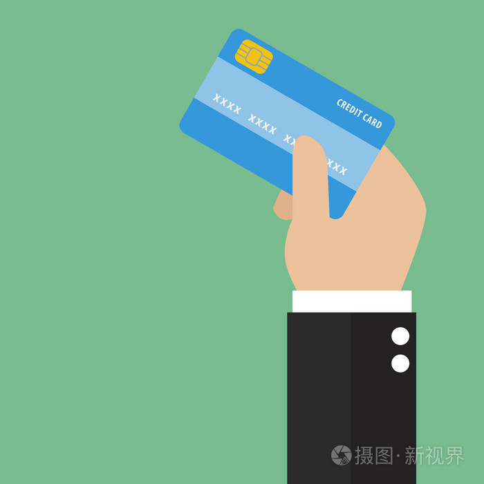 商人手持有信用卡