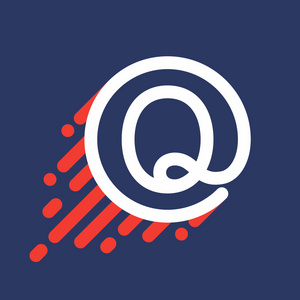 Q 圈速线字母徽标