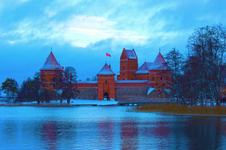 trakai 城堡在冬季