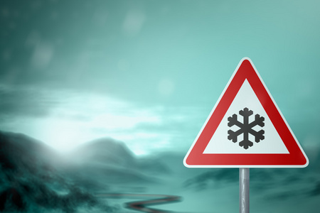 冬季驾驶警告雪和冰