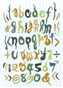 手绘制的字母