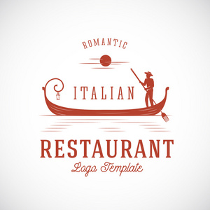 意大利餐厅抽象矢量概念标志模板