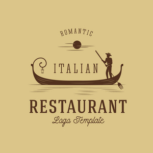 意大利餐厅抽象矢量概念标志模板 2