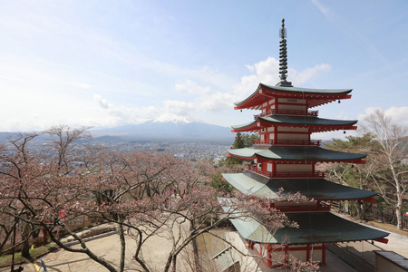 浅间神社地区是富士山的角度来看我