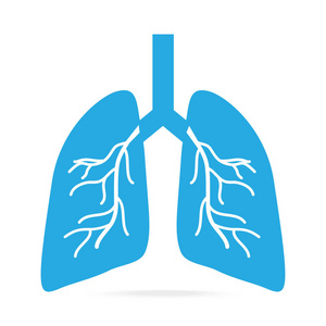 肺蓝色图标