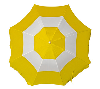 黄色和白色条纹伞图片