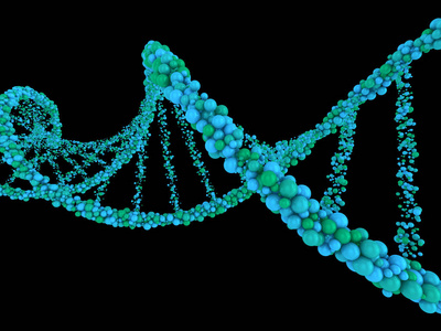 Dna 链抽象的科学背景。3d 渲染