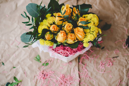 节日, 妇女日, 花店的振奋花束