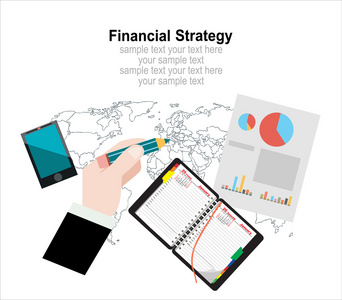 财务战略的平面设计概念
