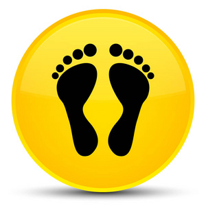 脚印图标特殊黄色圆形按钮