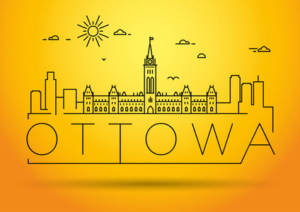渥太华城市天际线与版式设计图片