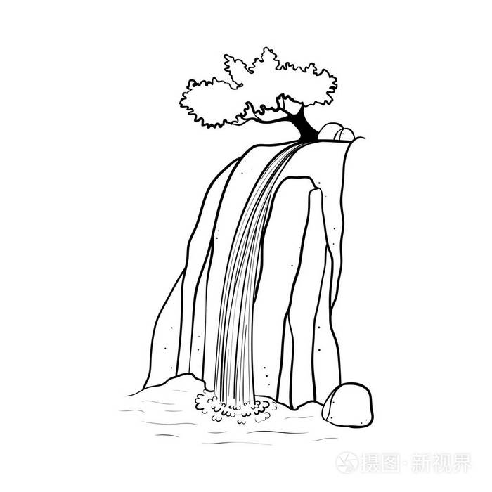 瀑布的矢量图示
