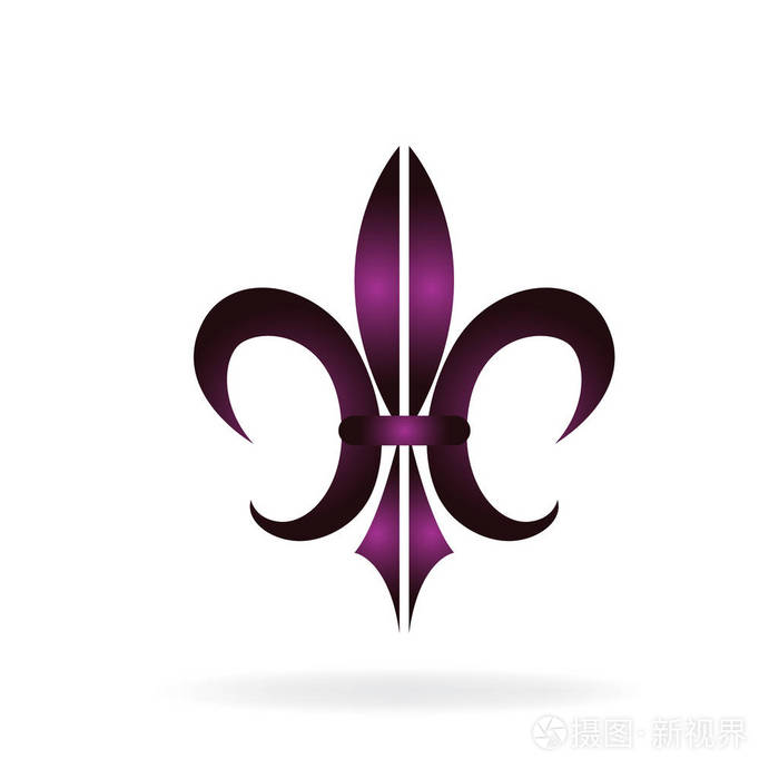 符号芙蓉.新奥尔良金色标志花徽标图标矢量图像模板