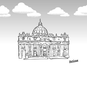 梵蒂冈著名地标素描