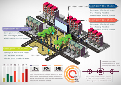 信息图形城市概念的插图