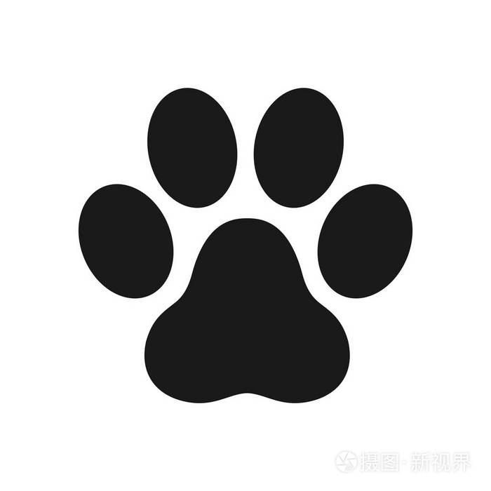 爪子图标狗爪猫爪徽标矢量插图