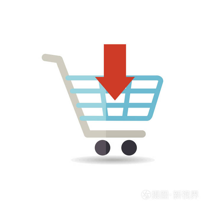 带有箭头图标的购物车