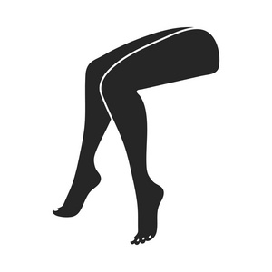 腿中孤立的白色背景上的黑色风格的图标。身体象征股票矢量图的一部分
